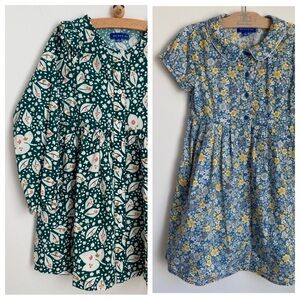 Bundle of 2 MAISON ME Floral Dresses 100% Cotton Party Flower Girl Size 4Y